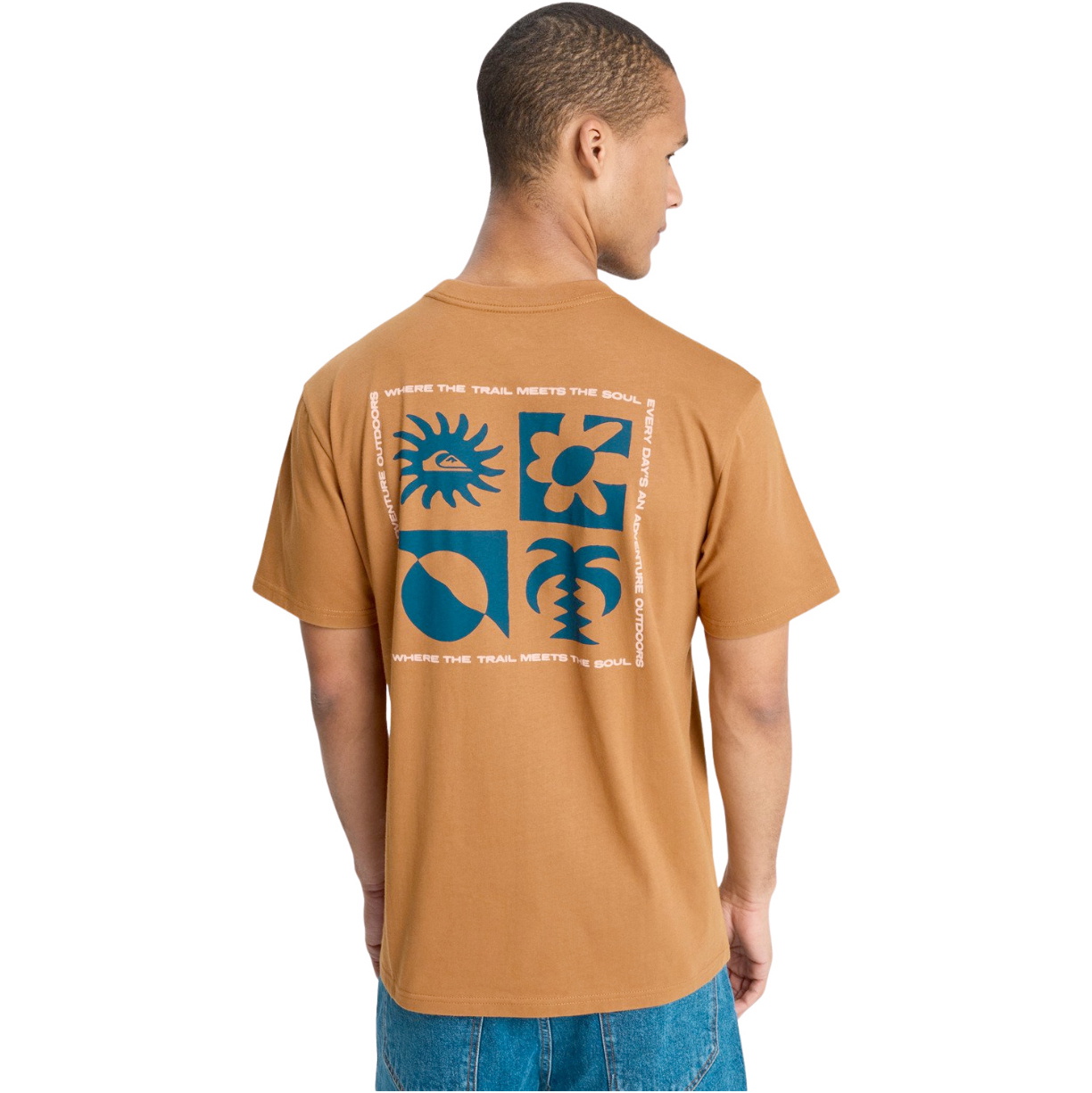 2026 Quiksilver Mens Evo Blossom Of Peace T-Shirt EQYZT08264 - Tobacco Brown